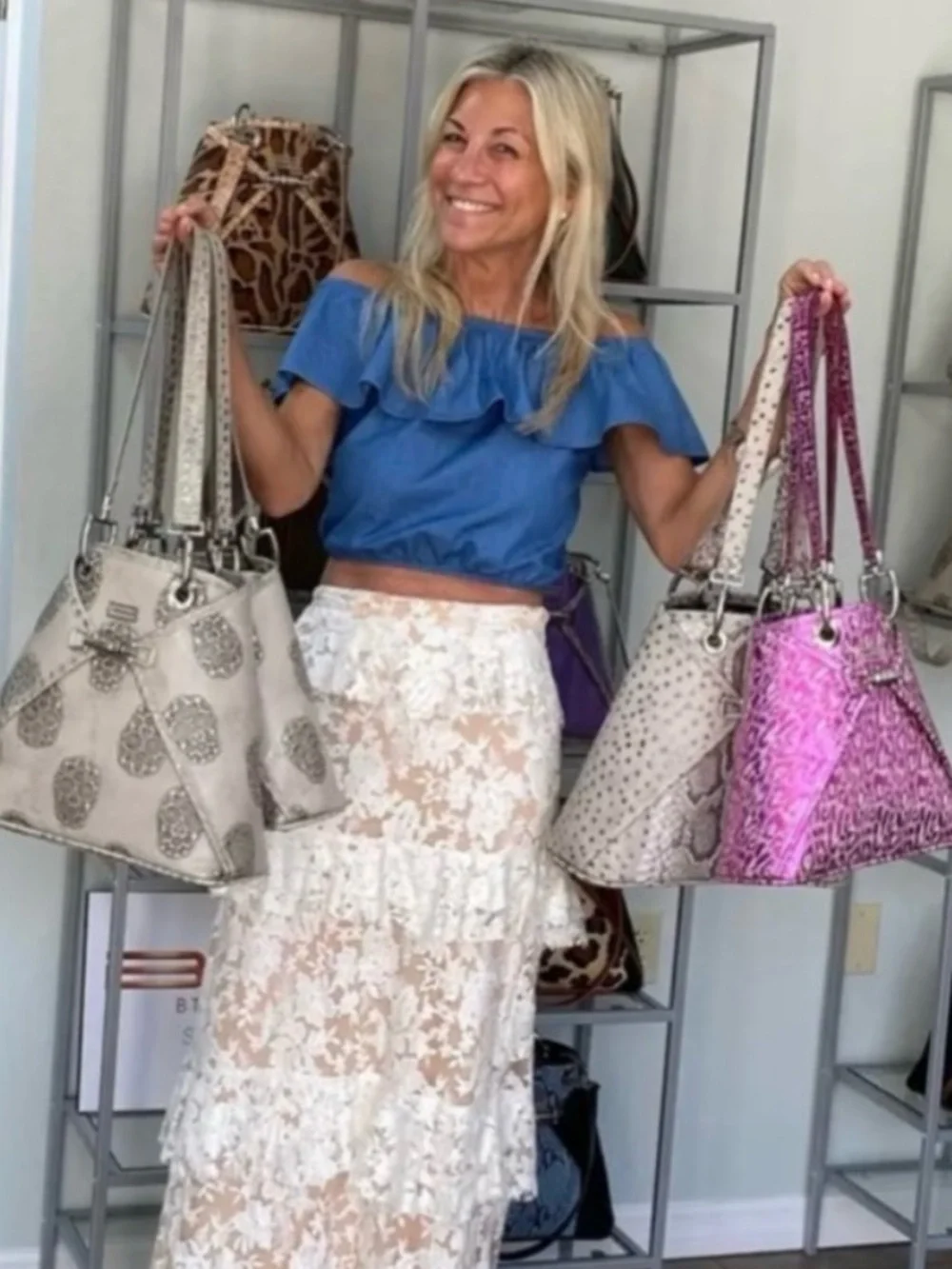 BSWANKY- Handmade Genuine limited leather Pink luxury convertible Sophie Bag.